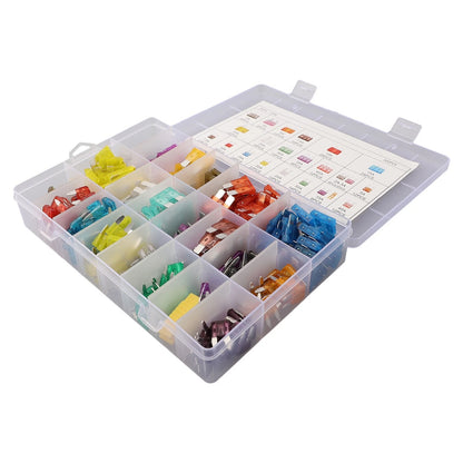 300pcs Assorted Blade Fuses for Various Vehicles (Mini & Standard Sizes)