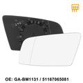 Left Heated Mirror Glass with Backing for BMW 550i 525i 528i (2011–2017)