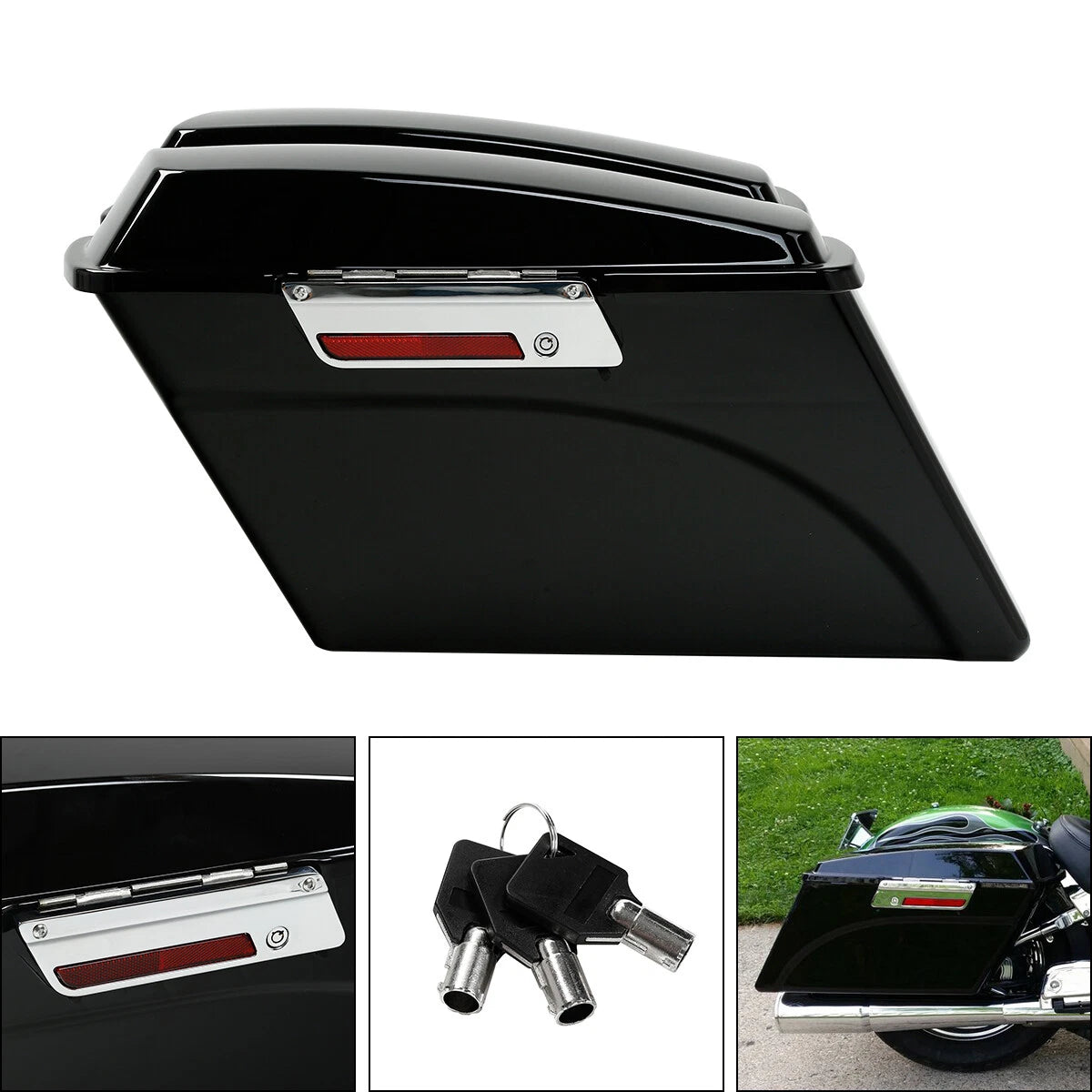 Hard Saddle Bags with Conversion Brackets for Harley Softail Fat Boy (1984–2017)