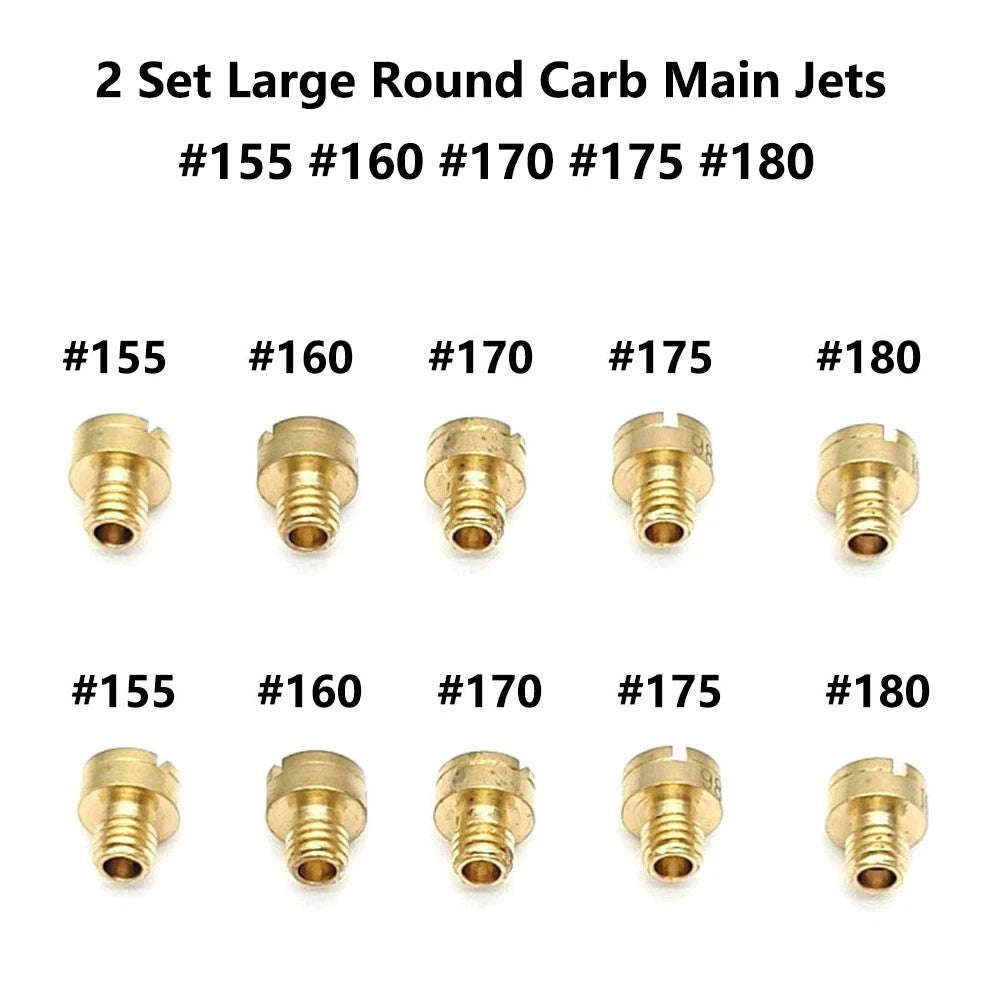 10pcs Main Jet Set #155 160 170 175 180 for Mikuni N100/604