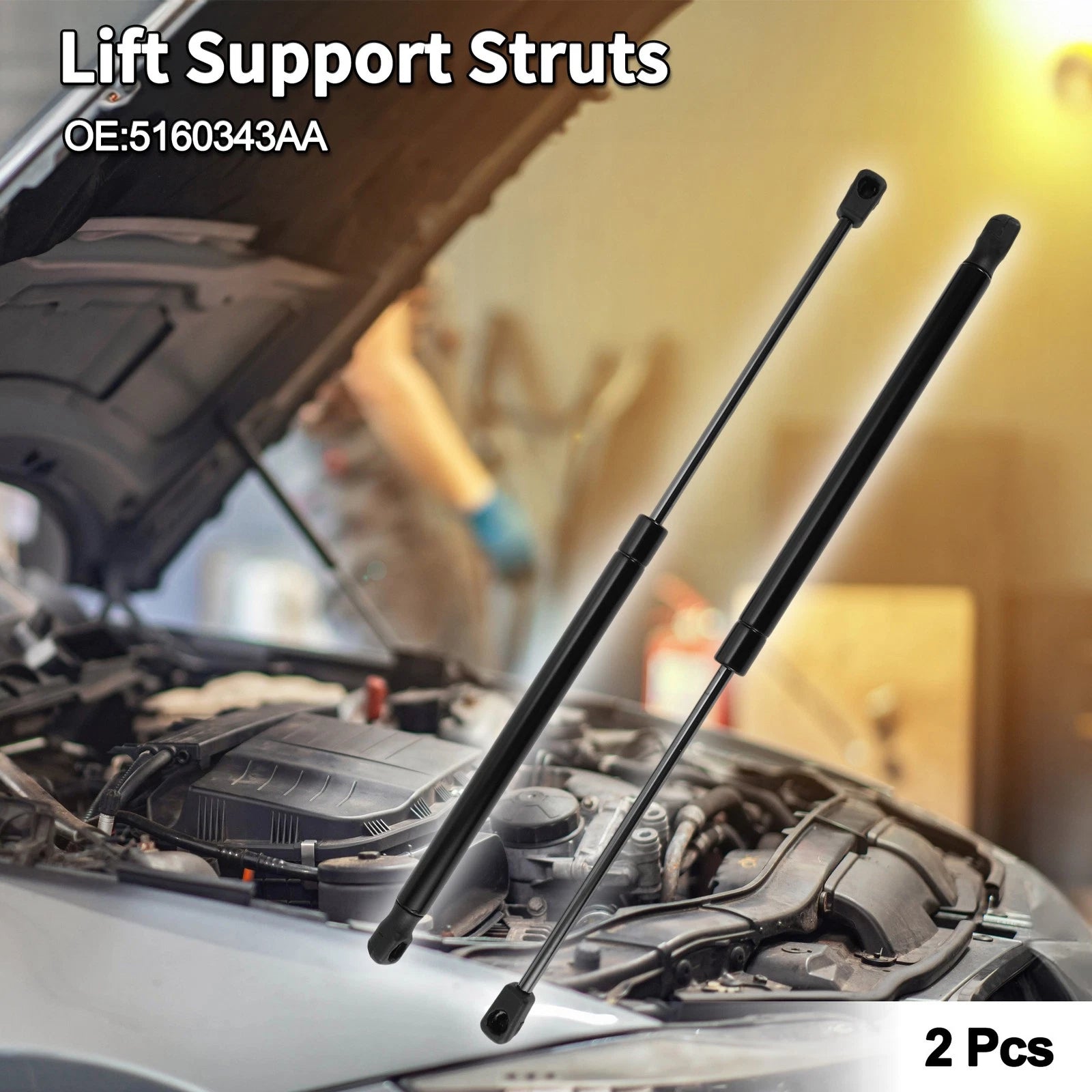 Front Hood Lift Supports Struts for Dodge Ram 2500 3500 (2010–2018)