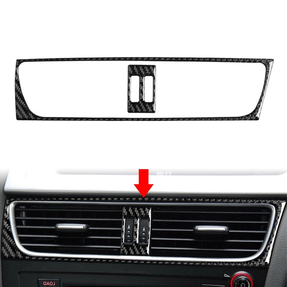 Carbon Look Center Air Conditioner Vent Outlet Cover Trim for Audi Q5 (2009–2017)