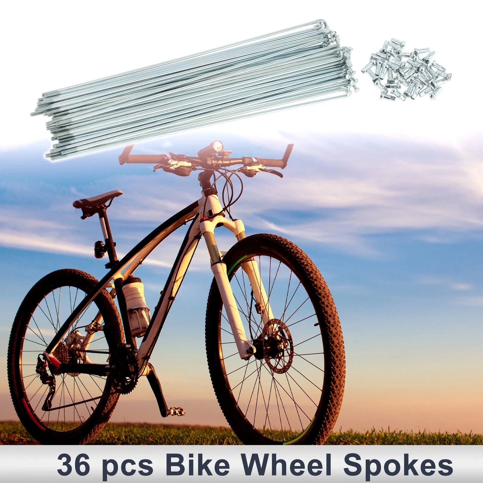 Bicycle Spoke Nipples Set 12G 225mm for Carbon Steel Silver (2005–2015)