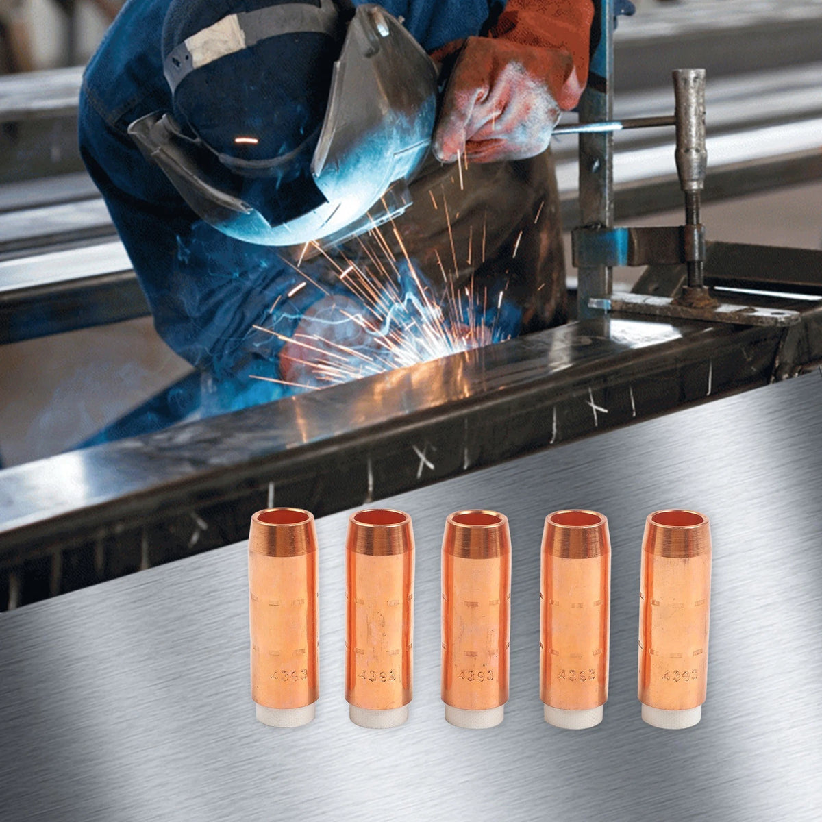 5 Pieces Copper Gas Nozzle for Bernard QS MIG Welding Gas Set