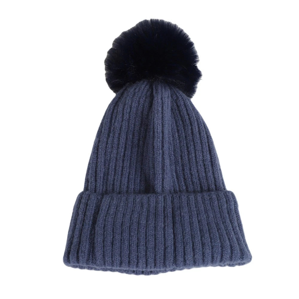 Knitted Hat for Everyday Wear - Breathable Cotton Blend, Double Layer Warmth