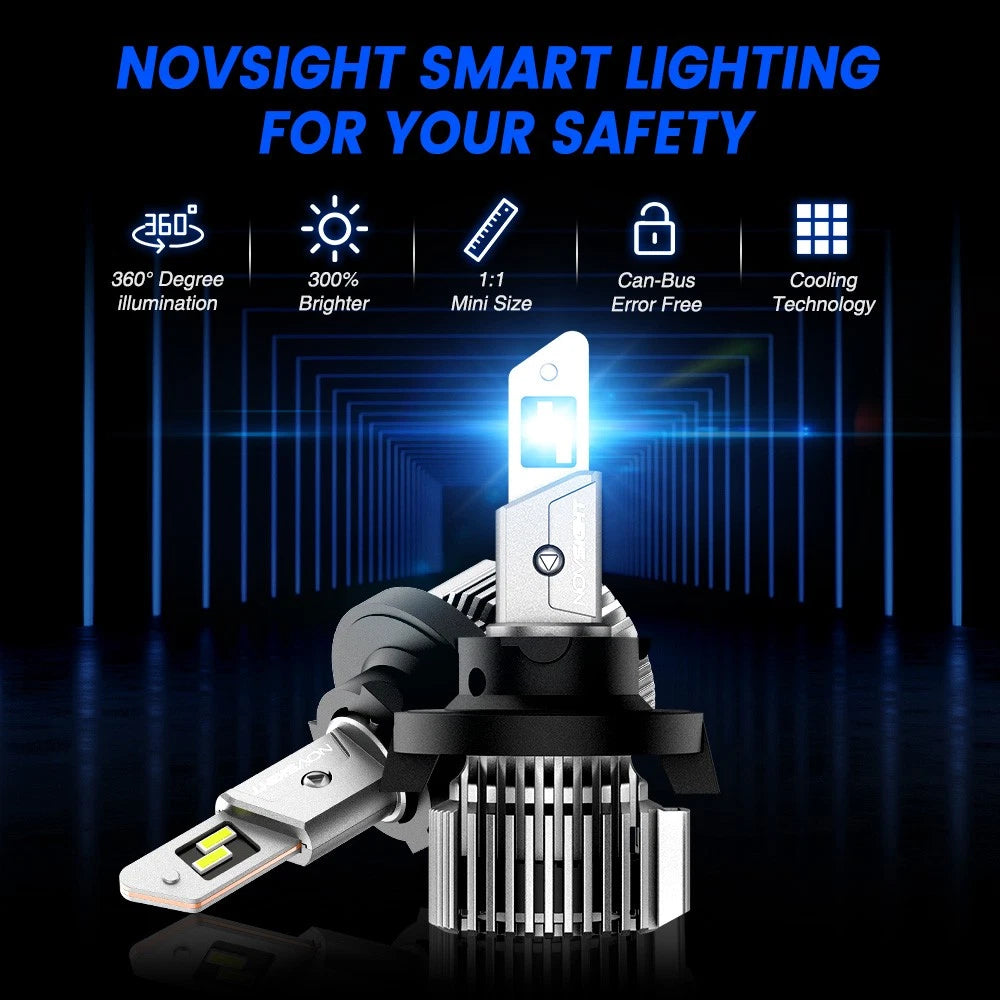 2X H13 9008 LED Headlight Bulbs for Halogen Replacement (30000LM, 6500K)