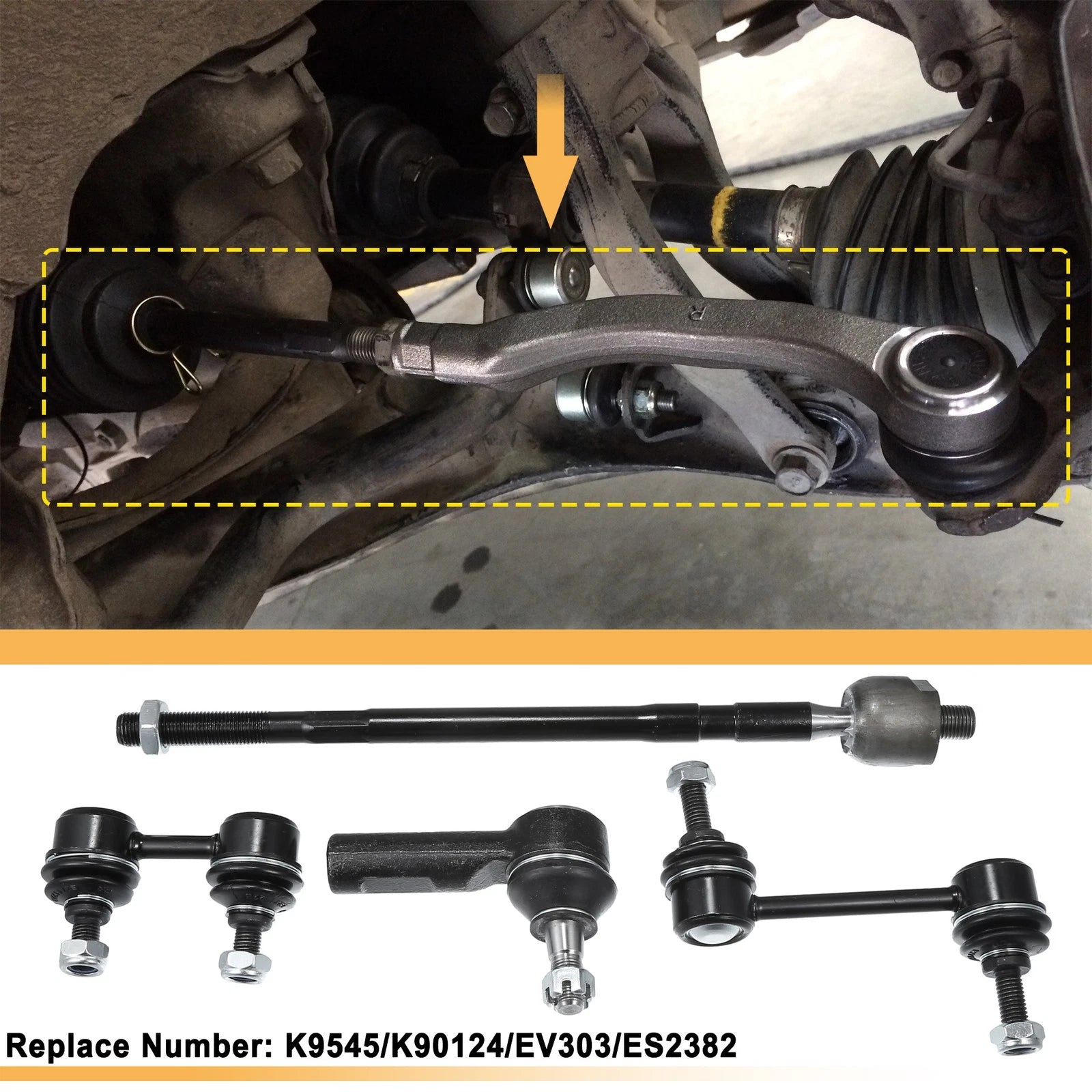 8 Pc Sway Bar Link and Tie Rod End Replacement Kit for Toyota Corolla (2003–2018)