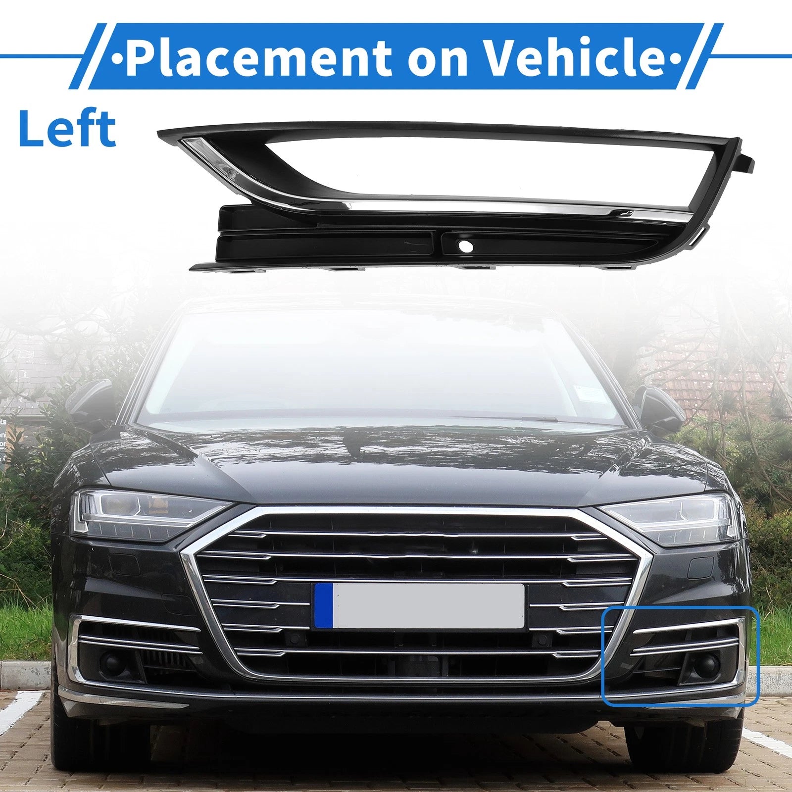 Front Left Fog Light Grille Replacement for Volkswagen Passat (2015–2019)