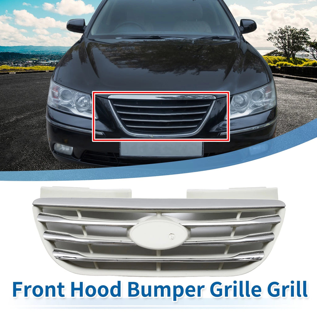 Front Upper Bumper Grille Grill for Hyundai Elantra (2008–2009) Chrome