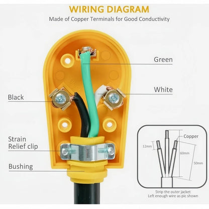 RV Power Connector 125V 30A Male Female Options (Compact Design)