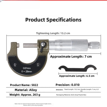 Digital Caliper 0-25mm Carbide-Tipped for Accurate Dimensional Control