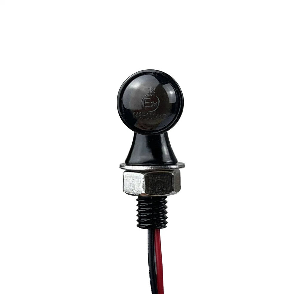 2Pcs Smoke Motorcycle Turn Signals Blinker Light Amber Mini Indicator Lamp 12V
