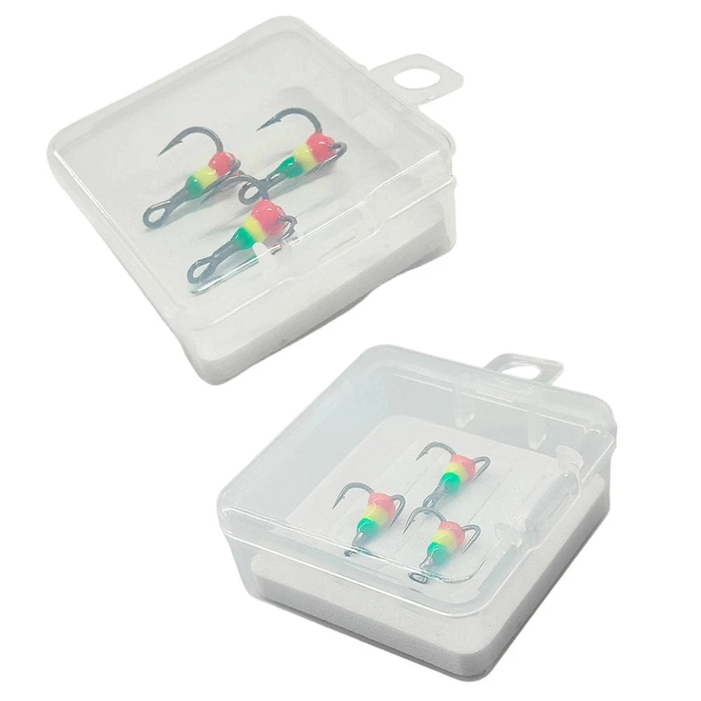 Treble Hooks for Ice Fishing (8#, 16.3mm, 0.6g, Diamond Pattern)