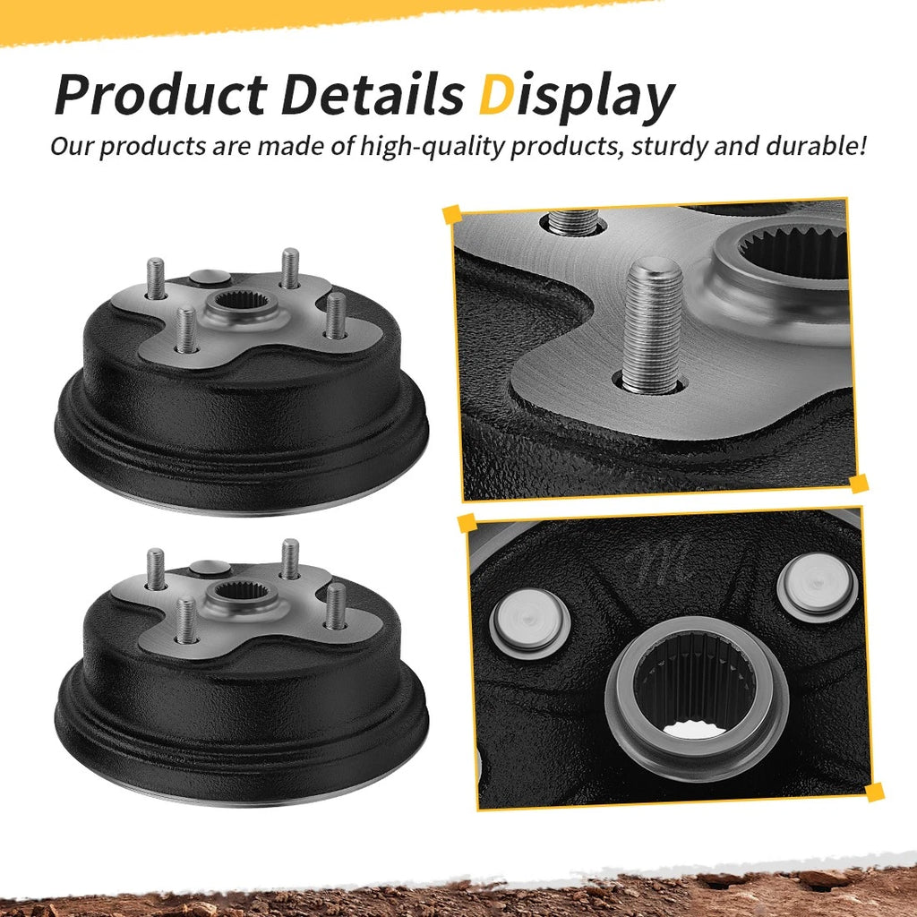 2X Front Brake Drum Hub Plate Cover Shoes Kit for Yamaha Timberwolf 250 (1992–1998)