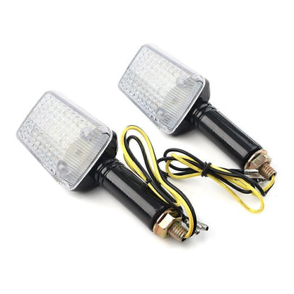 Pair 8mm Amber Bulb Turn Signal Indicator Lights for Universal Motorcycles (12V)