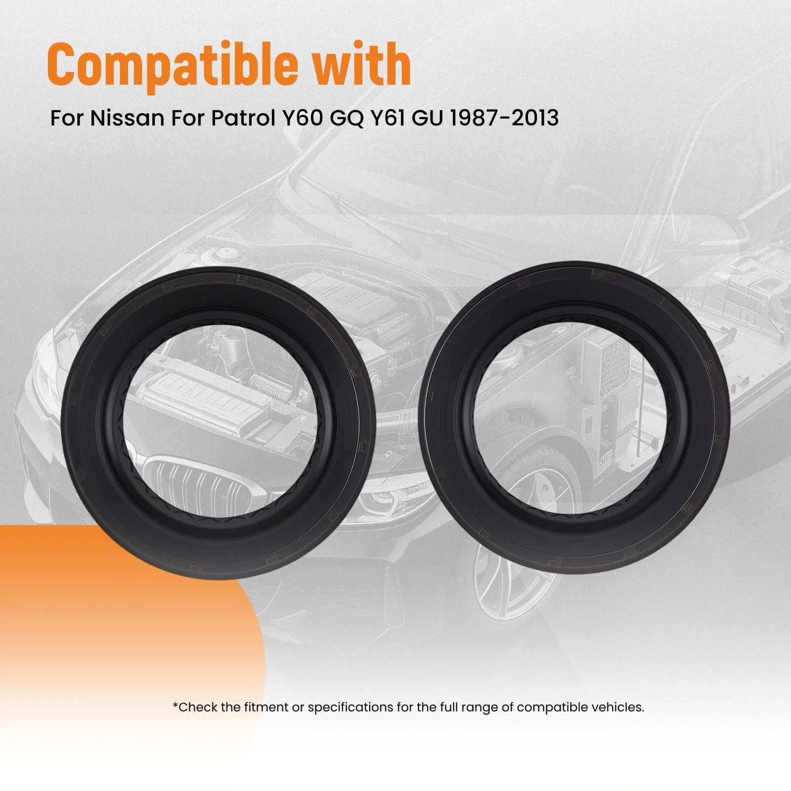 2Pack Front Inner Axle Seals for Nissan Patrol (303752)