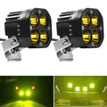 2X Yellow 3-Inch LED Cube Pods Work Light for SUV