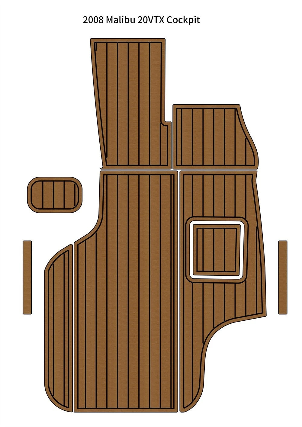 EVA Foam Faux Teak Deck Floor Mat for Malibu 20 VTX (2008)