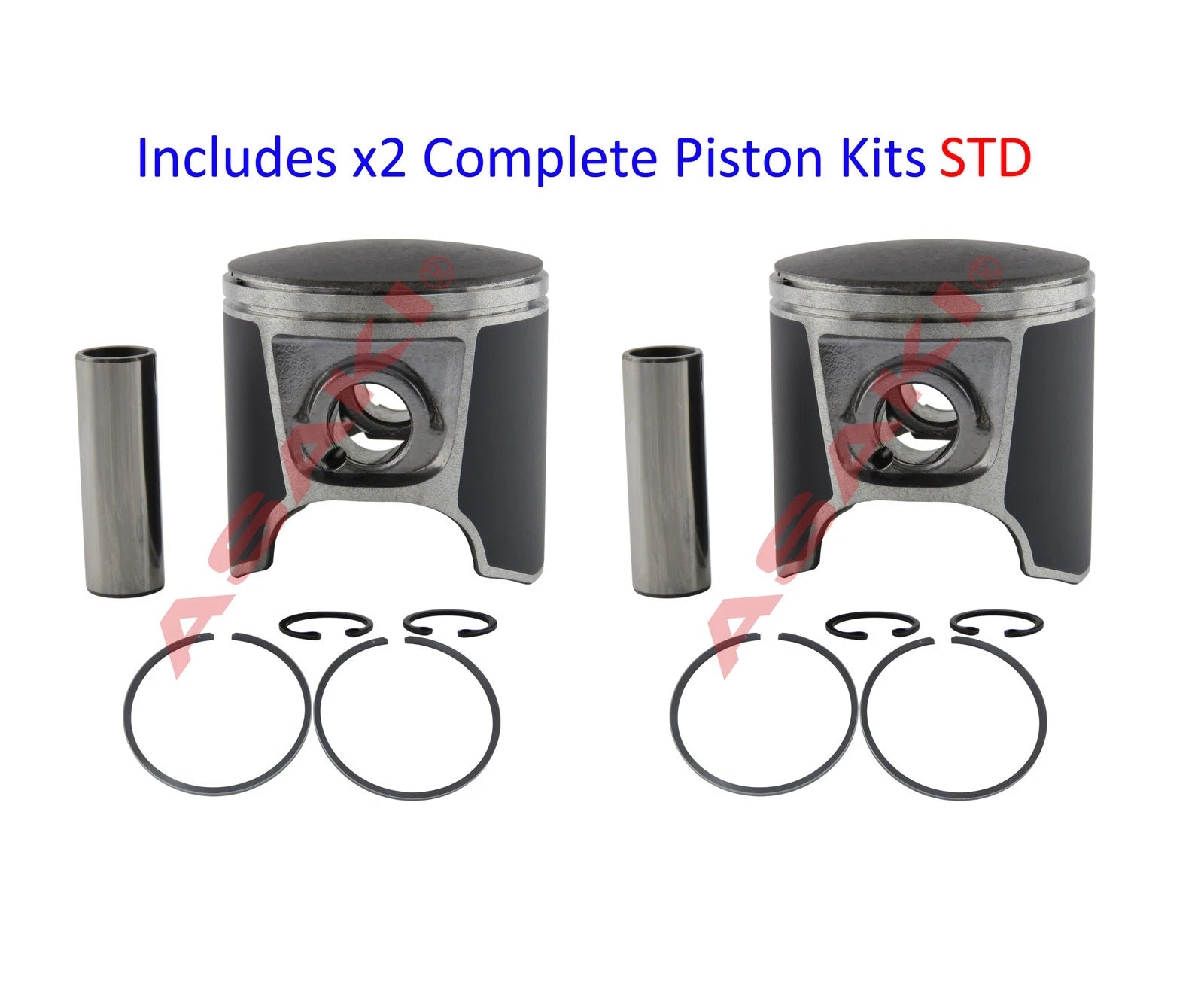 2X Piston Kit for SeaDoo 787 800 (47-107 STD, 290-887-300-STD)