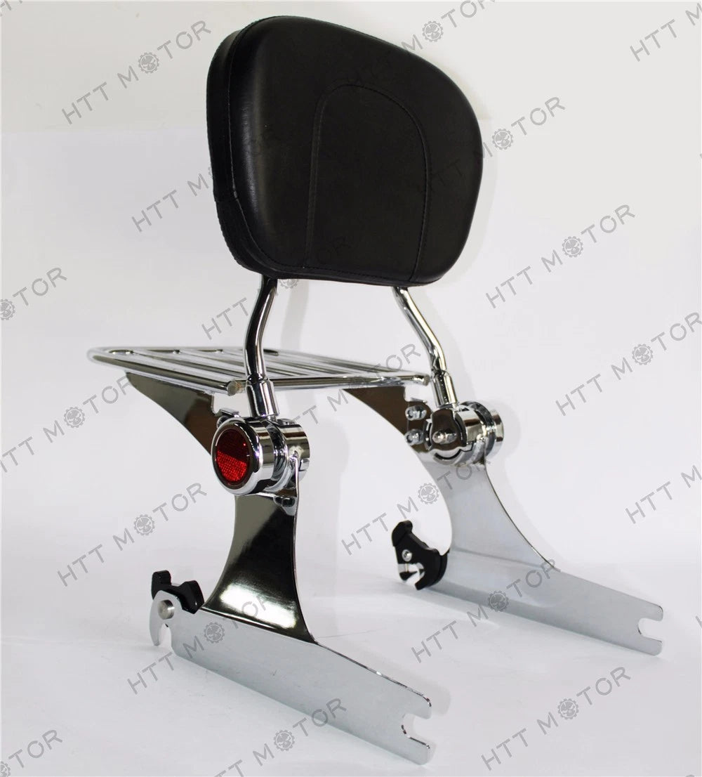 Adjustable Backrest Sissy Bar Luggage Rack for Harley Dyna (2006–2017)