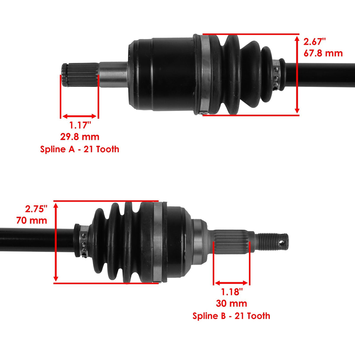 Front Left CV Joint Axle Replacement for Honda Foreman 450 TRX450S (1998–2001)