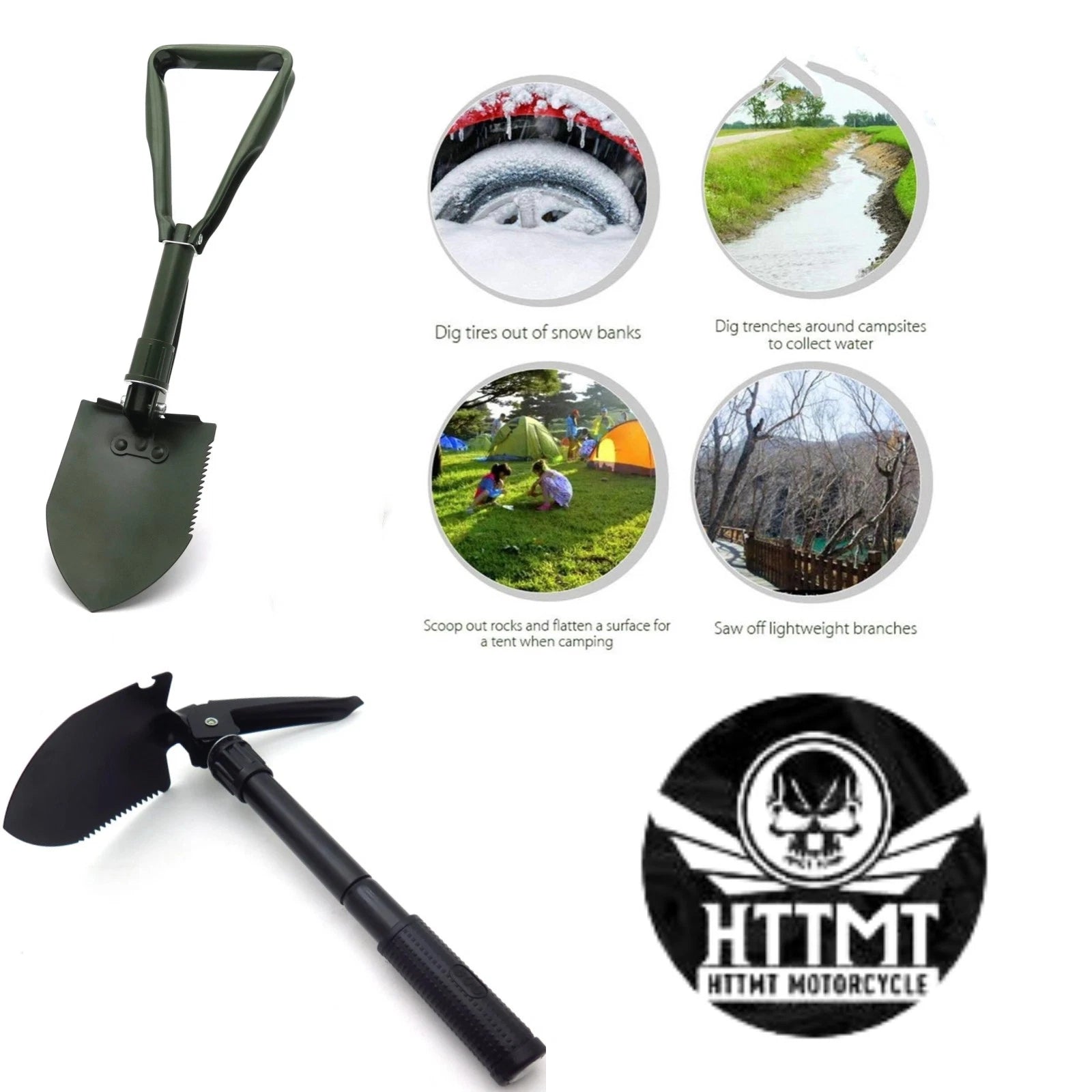 Folding Shovel for Military Use - Emergency Garden Camping Tool