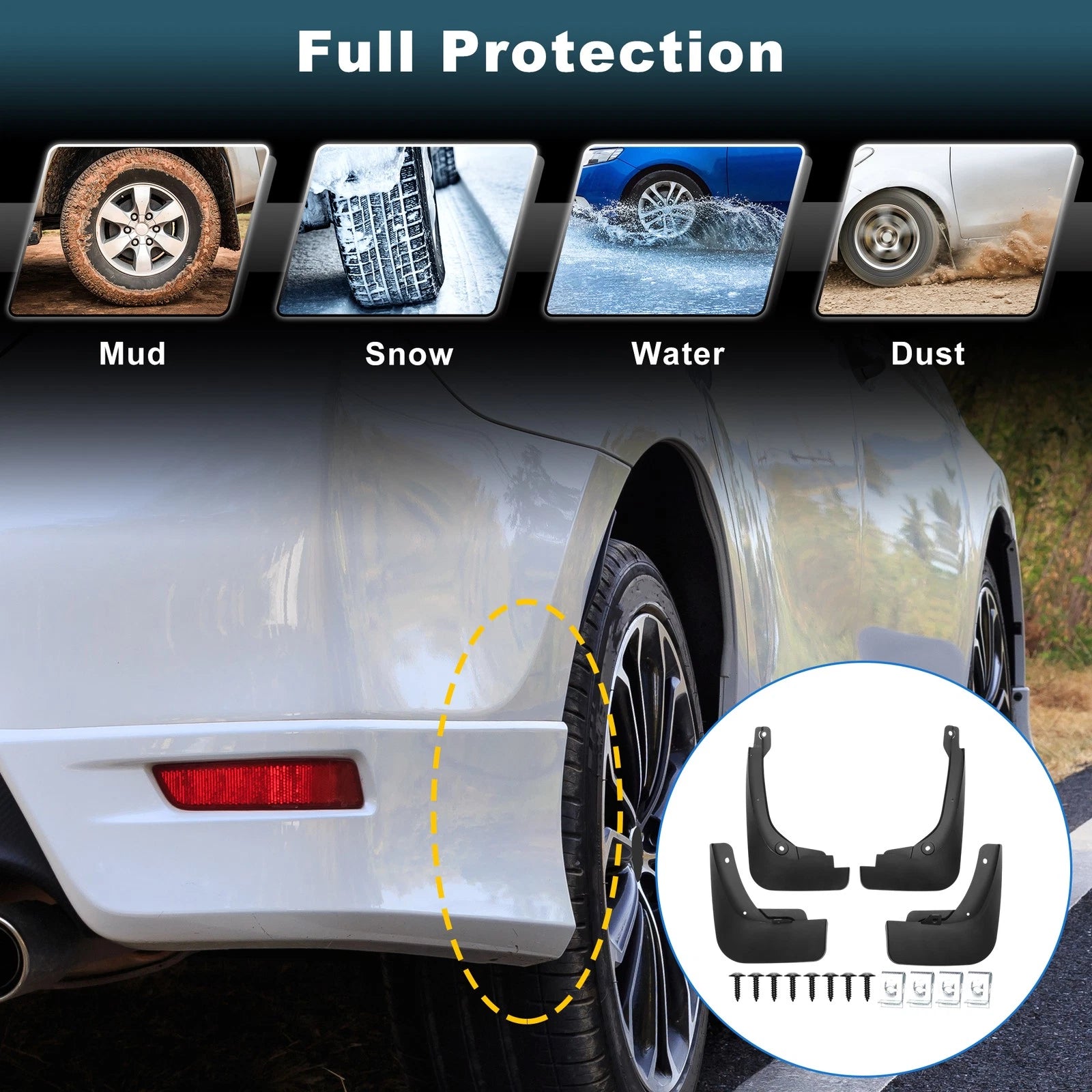 Set of 2 Mud Flaps Splash Guards for MG HS (2018–2024)
