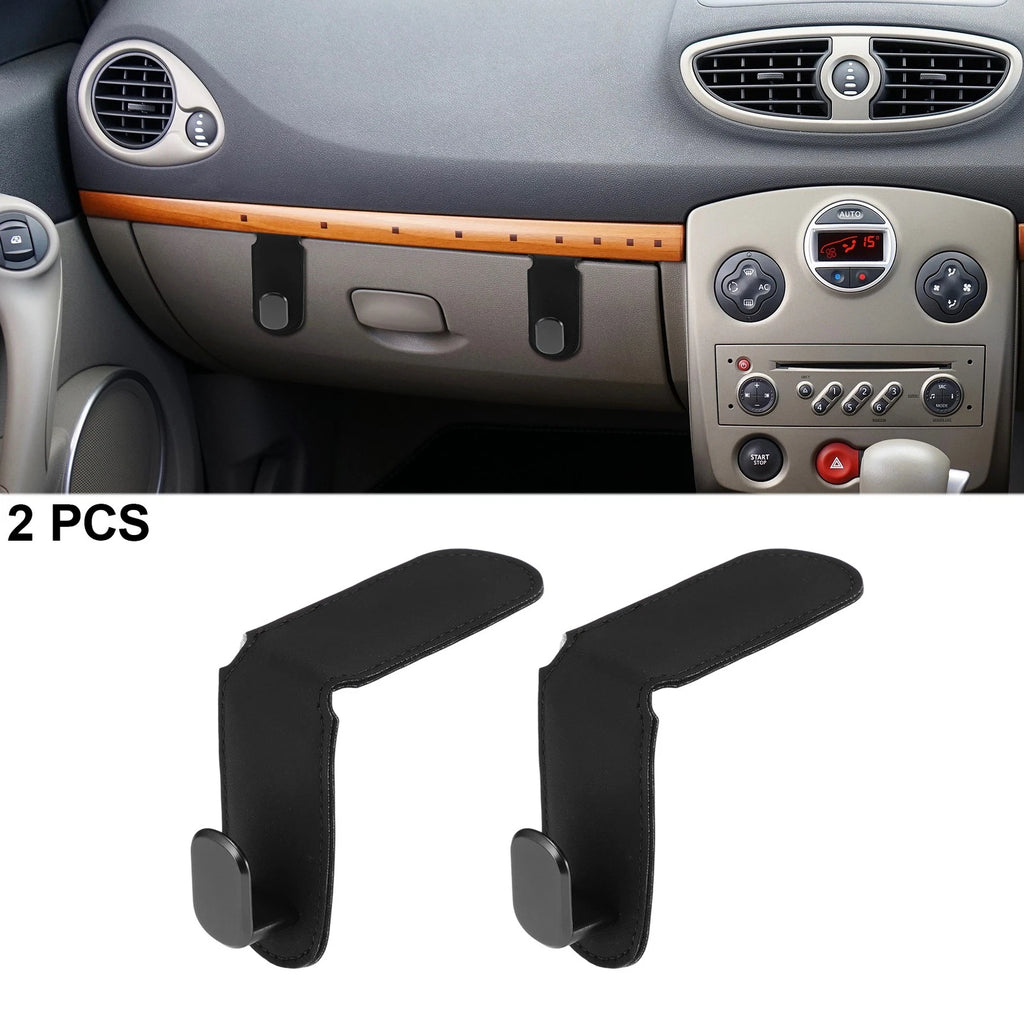 2X Car Seat Headrest Hooks for Universal Fit (Black)