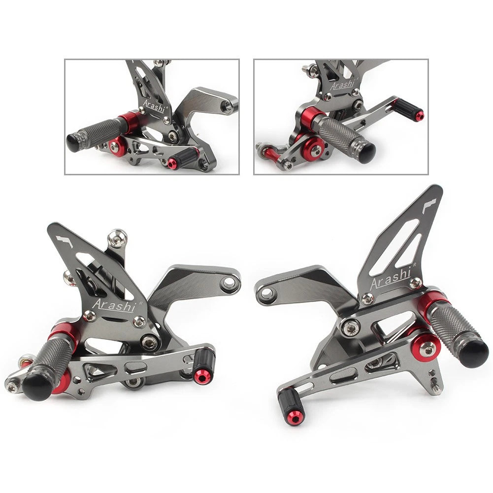 2X Footrest System for Kawasaki Z900 (2021–2023) Aluminum Gray