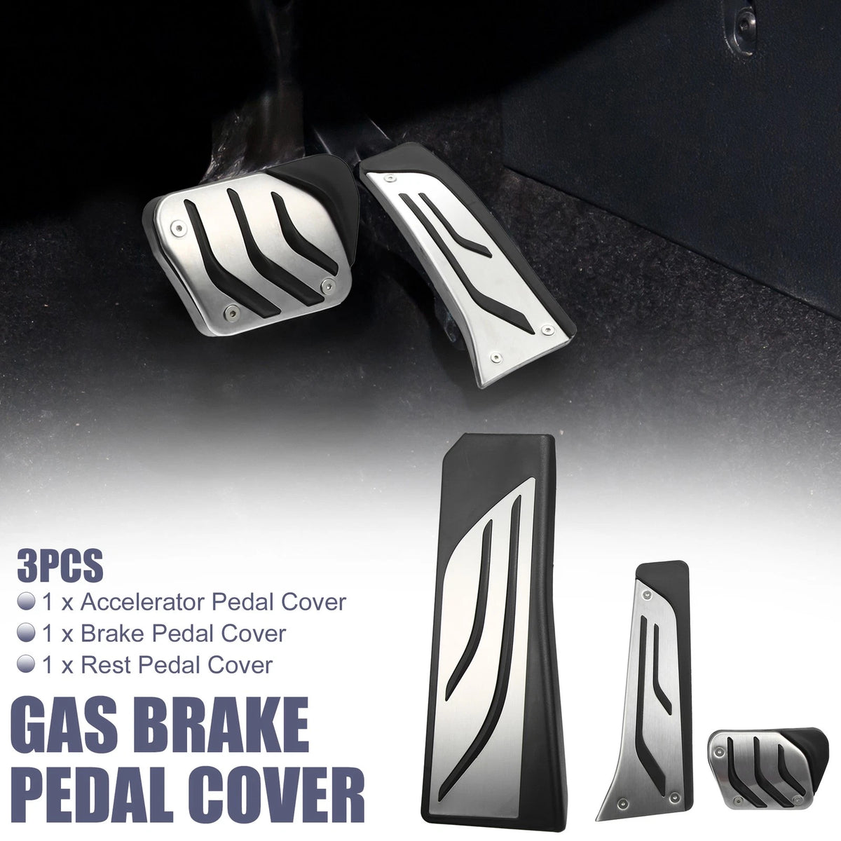 3X Accelerator & Brake Pedal Covers for BMW 1 2 3 4 Series (F20)