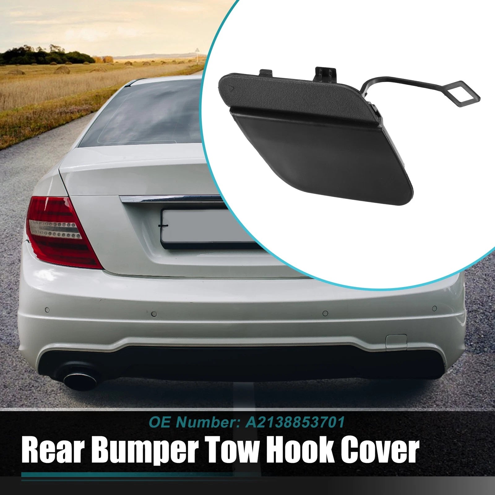 Rear Bumper Tow Hook Cap Replacement for Mercedes E-Class W213 (2016–2023)
