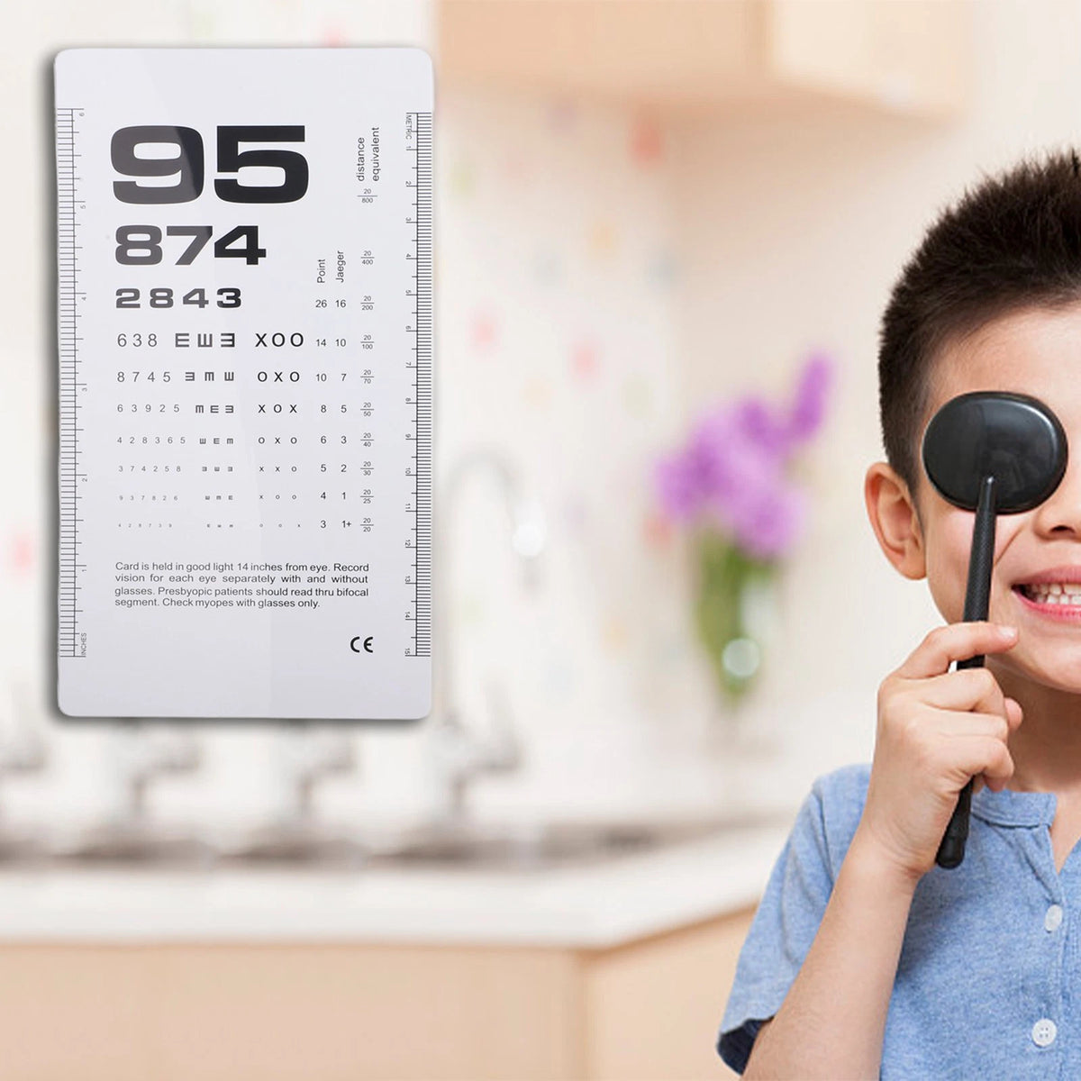 Eye Chart and Ruler Tools for Eye Examinations in Clinics and Homes