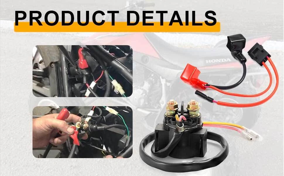 Starter Relay Solenoid & Positive Battery Cable for Honda TRX400EX (1999–2007)