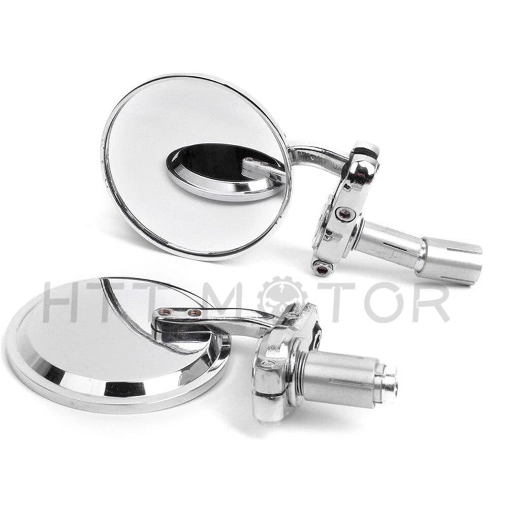 Chrome Round Handlebar End Mirrors for Honda Grom125 (2014–2020)