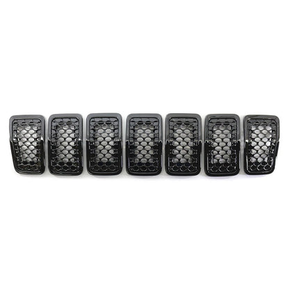 Front Bumper Kidney Grille for Jeep Cherokee (2019–2022) Gloss Black