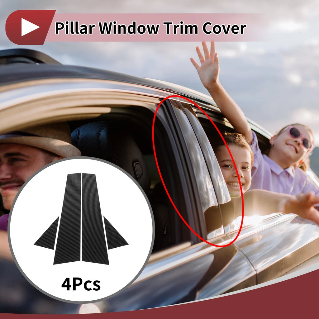 4 Pcs Door Pillar Window Trim Replacement for Audi A4 (2003–2013)