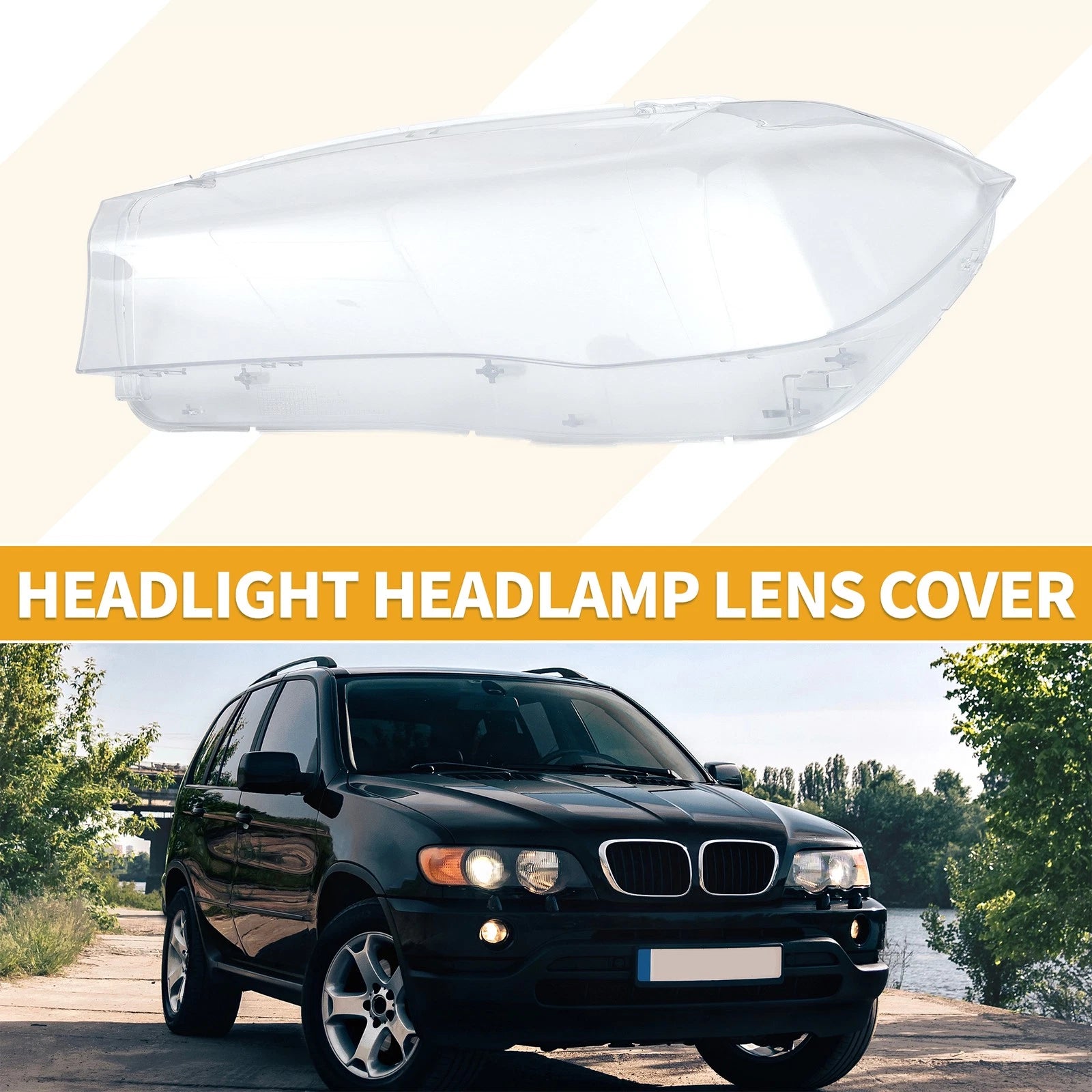 Front Left Headlight Lens Cover Replacement for BMW X5 (2014–2018)