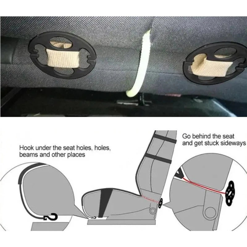 48 Piece Kit for Securing Car Seat Covers with Clips & Metal Hooks