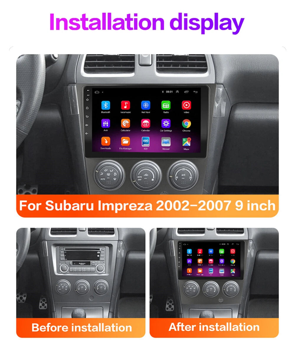 9'' Android 11 Stereo Radio GPS Navigation for Subaru Impreza (2002–2007)