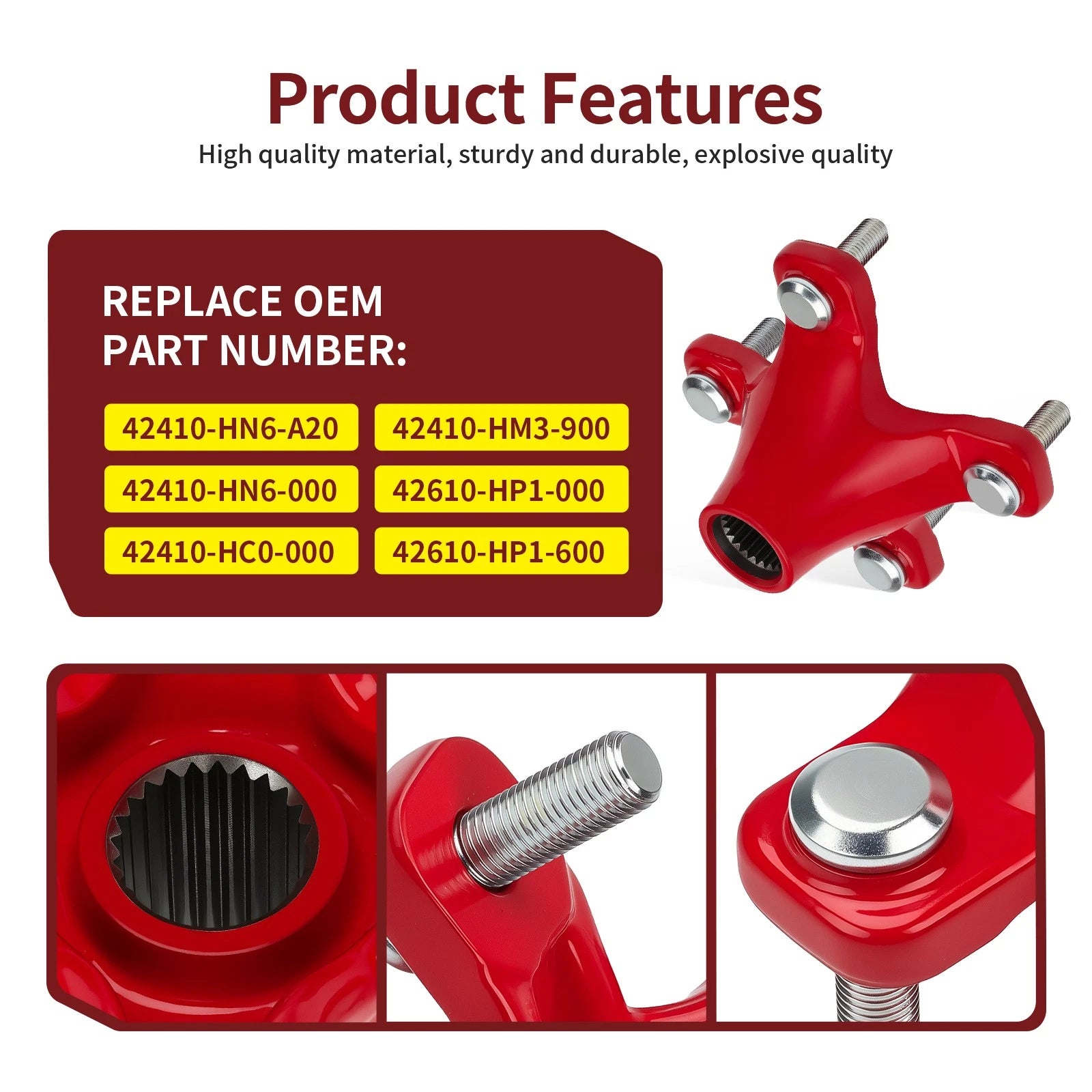 Rear Red Wheel Hub 42410-HN6-A20 for Honda TRX450R (2006–2009)