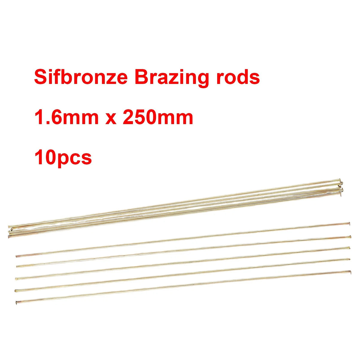 10x Easy Melt Welding Brazing Rods Low Temp Brass 1.6mm x 250mm