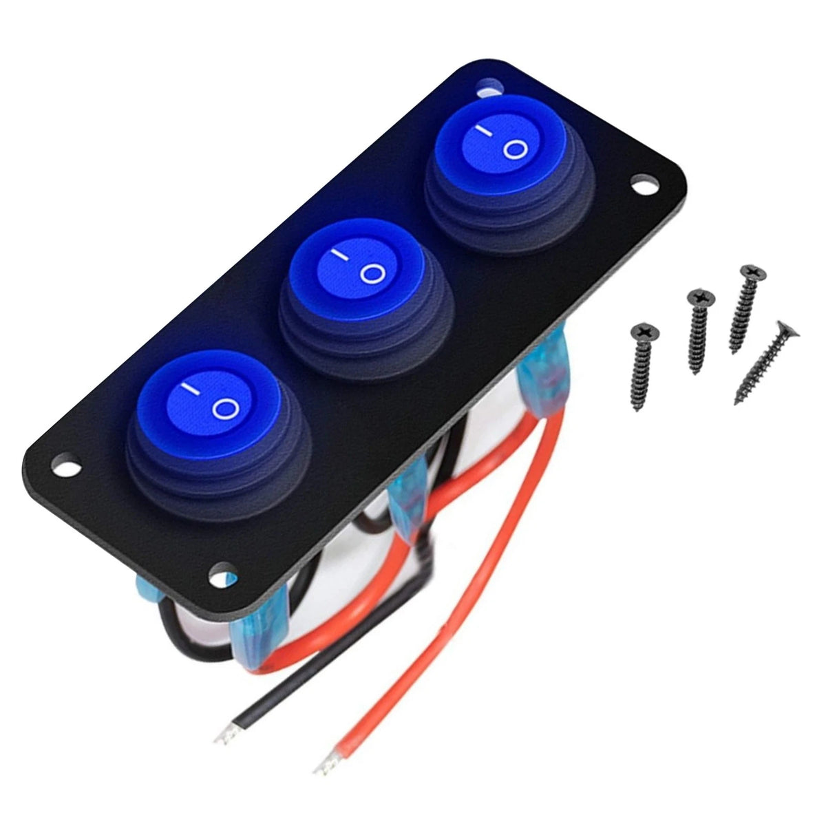 3 Gang Toggle Switch Panel for Car Truck Boat (12V 20A, Waterproof)