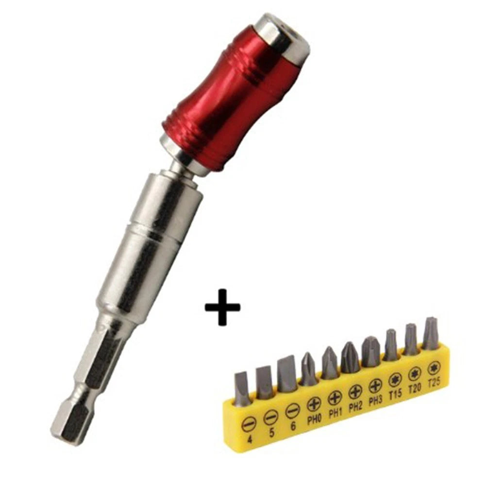 10pcs Screwdriver Bit Set with Hex Bit Adapter for Quick Change Drill