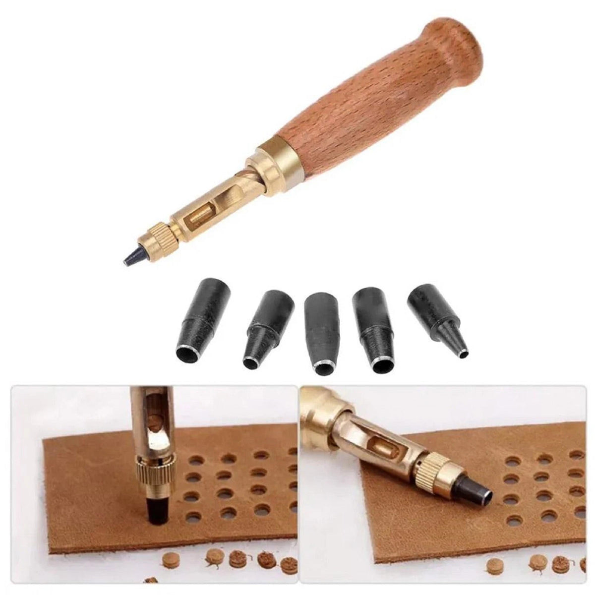 Adjustable Automatic Belt Screw Puncher Tool for Leather Belts
