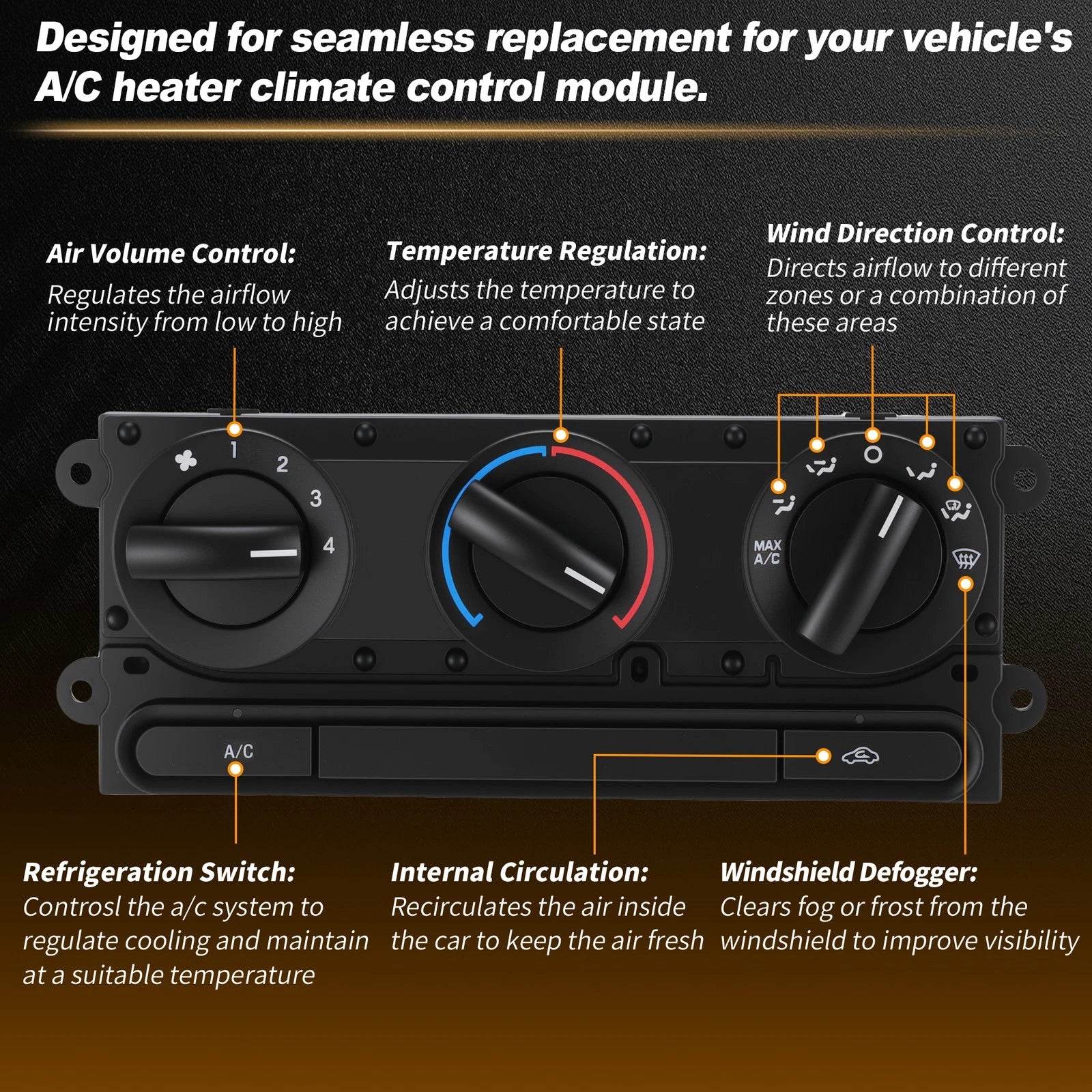 A/C Heater Climate Control Module Panel 599-172 for Ford F-150 (2005–2008)