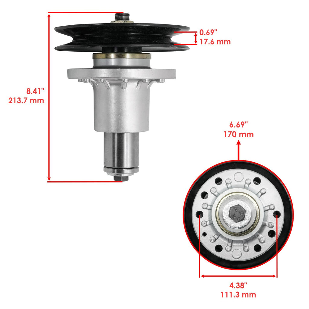 Deck Spindle Assembly with Blade Kit for Exmark TT20KCC TT23KAC (2015–2020)