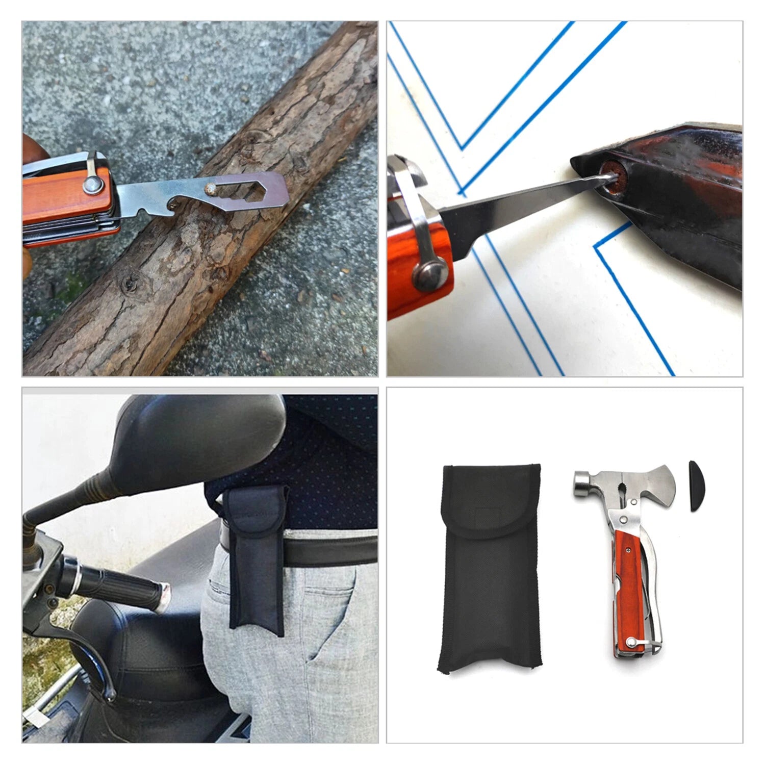Multi Function Outdoor Camping Survival Tool Set (Axe, Hatchet, Hammer, Plier)