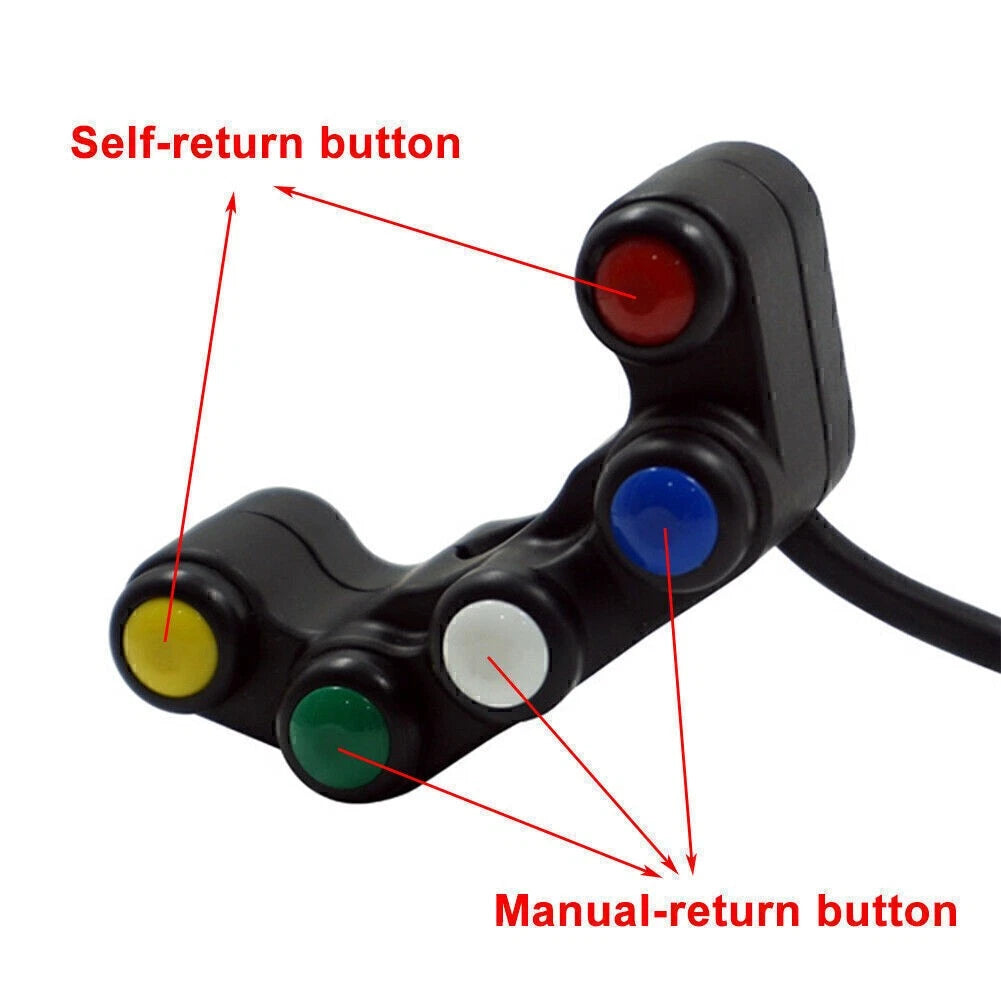 Universal 5 Button Handlebar Switch for Motorcycle (7/8" 22mm)