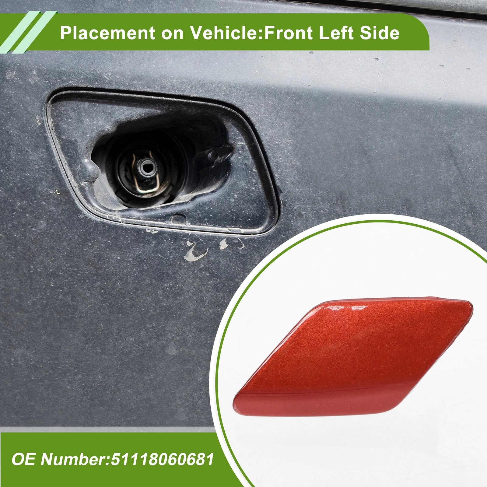 Front Left Washer Nozzle Cover Cap OEM Replacement for BMW 428i (2014–2016)