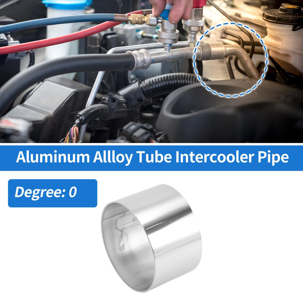 Intercooler Pipe 3" L 0° for - 4.96" OD, Silver Tone